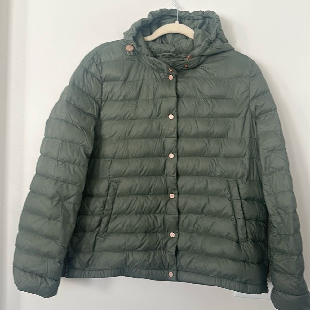 Bernardo Olive Down Blend Women’s Packable Puffer Jacket L